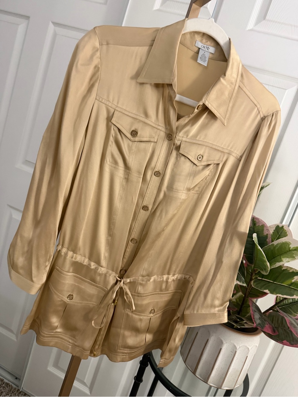 Cache Silk Drawstring Utility Buttondown - Picture 3 of 4